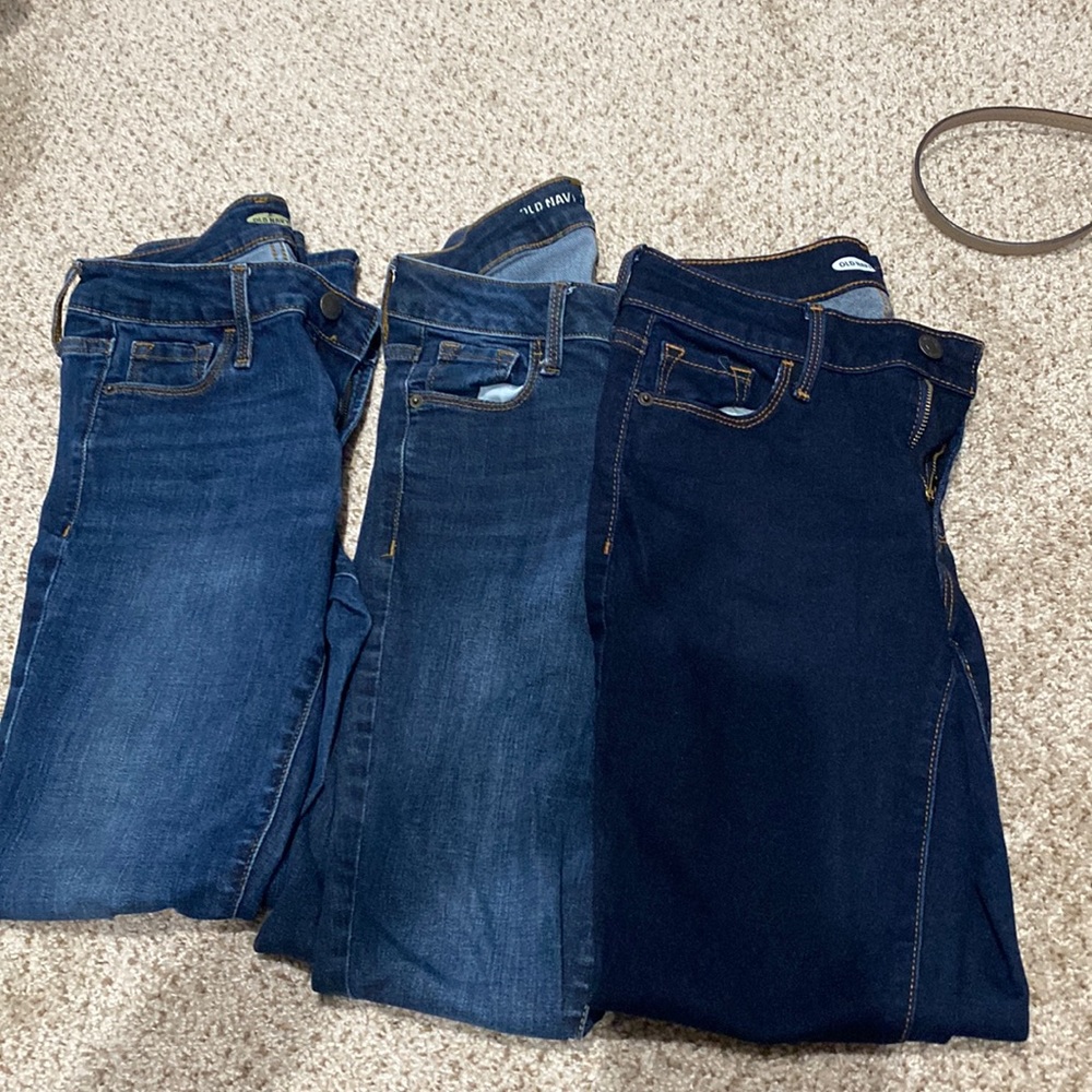Three pairs of old navy rockstar super skinny jeans